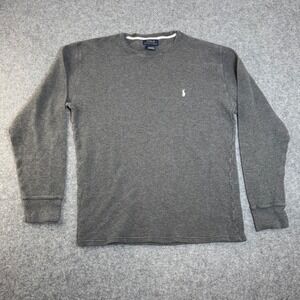 Polo Ralph Lauren Men Gray Long Sleeve Thermal Crewneck‎ Shirt L G